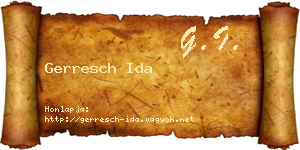 Gerresch Ida névjegykártya